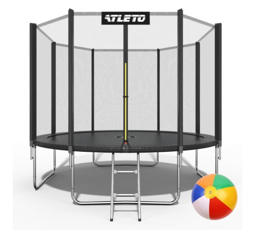 Батут Atleto 42400459 з зовнішньою сіткою 374 см чорний Батут Atleto 42400459 з зовнішньою сіткою 374 см чорний