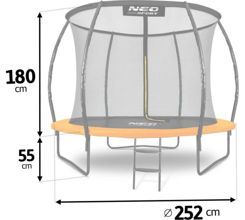 Садовий батут Neo-Sport NS-08C201 з внутрішньою сіткою 8,5 FT 252 см