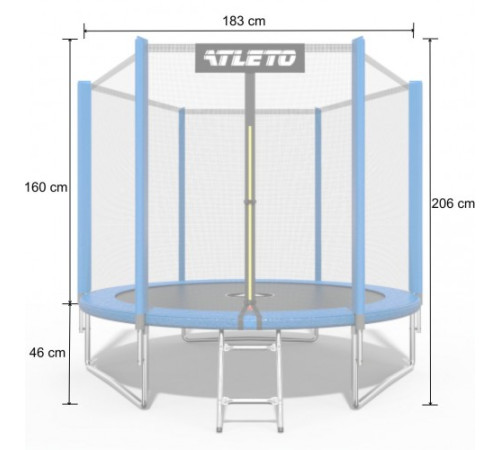 Батут Atleto 42400454 з зовнішньою сіткою 312 см синій Батут Atleto 42400454 з зовнішньою сіткою 312 см синій