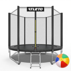 Батут Atleto 42400455 з зовнішньою сіткою 312 см чорний