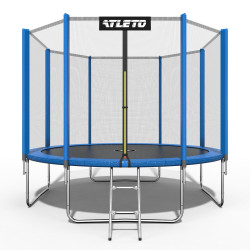 Батут Atleto 42400490 з зовнішньою сіткою 435 см синій