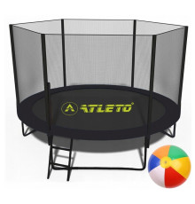 Батут Atleto 42400583 з зовнішньою сіткою 312 см чорний