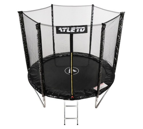 Батут Atleto 42400455 із зовнішньою сіткою 183 см чорний