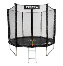 Батут Atleto 42400455 із зовнішньою сіткою 183 см чорний