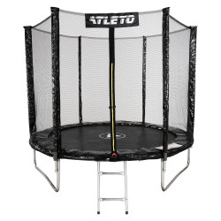 Батут Atleto 42400455 із зовнішньою сіткою 183 см чорний