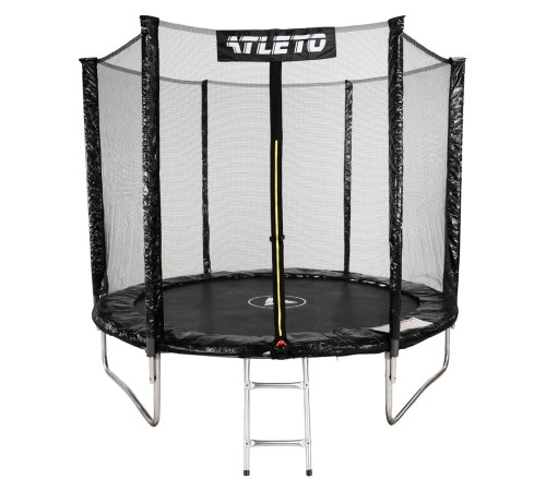 Батут Atleto 42400455 із зовнішньою сіткою 183 см чорний