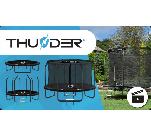 Батут THUNDER INSIDE ELITE з внутрішньою сіткою 16 футів 488 чорний