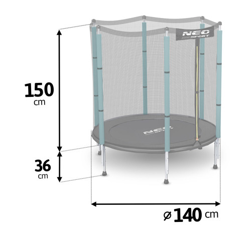 Батут садовий дитячий 140 см/ 4,5 фути Neo-Sport