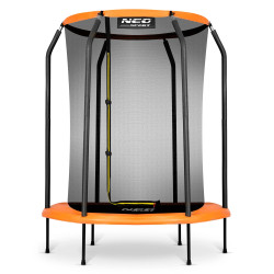 Батут Neo-Sport з внутрішньою сіткою 5 футів 152 см чорно-помаранчевий