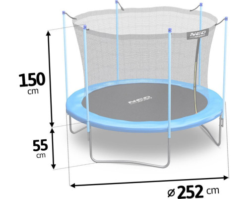 Садовий батут Neo-Sport NS-08W181 з внутрішньою сіткою 8,5 FT 252 см