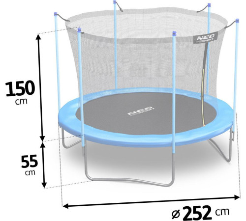 Садовий батут Neo-Sport NS-08W181 з внутрішньою сіткою 8,5 FT 252 см