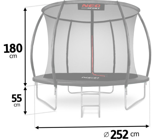 Садовий батут Neo-Sport NS-08C231 з внутрішньою сіткою 8,5 FT 252 см