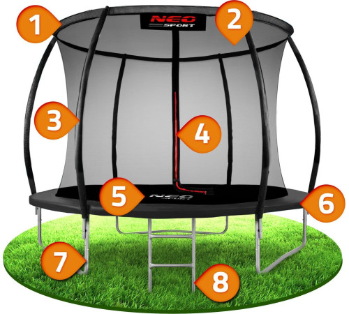 Садовий батут Neo-Sport NS-08C231 з внутрішньою сіткою 8,5 FT 252 см