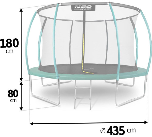 Садовий батут Neo-Sport NS-14C181 з внутрішньою сіткою 14,5 FT 435 см