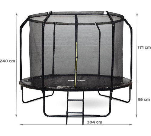 Батут SkyFlyer TR0034 з внутрішньою сіткою 10 футів 304 см чорний Батут SkyFlyer TR0034 з внутрішньою сіткою 10 футів 304 см чорний