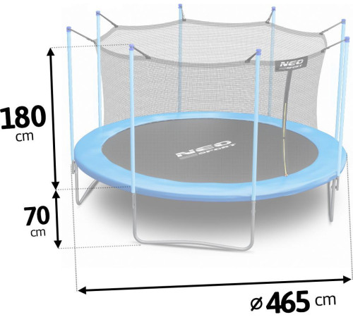 Садовий батут Neo-Sport NS-15W181 з внутрішньою сіткою 15,5 FT 465 см