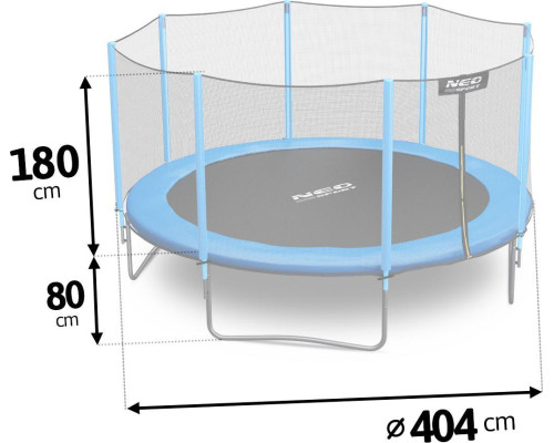 Садовий батут Neo-Sport NS-13Z181 з відкритою сіткою 13,5 FT 404 см