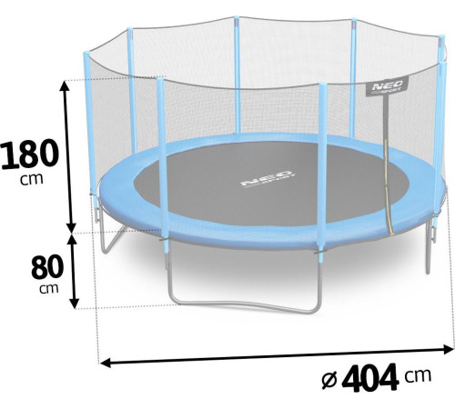 Садовий батут Neo-Sport NS-13Z181 з відкритою сіткою 13,5 FT 404 см