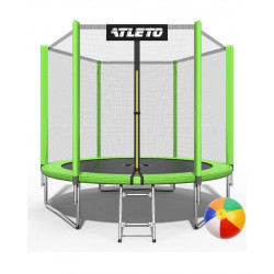 Батут Atleto 42400473 з зовнішньою сіткою 312 см зелений