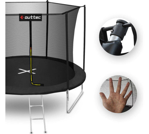 Батут OUTTEC Inside Net з внутрішньою сіткою 8 футів 252 см чорний Батут OUTTEC Inside Net з внутрішньою сіткою 8 футів 252 см чорний