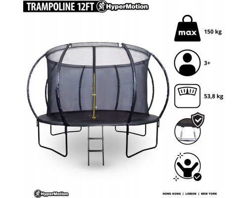Садовий батут HyperMotion XXL з внутрішньою сіткою 12 FT 366 см