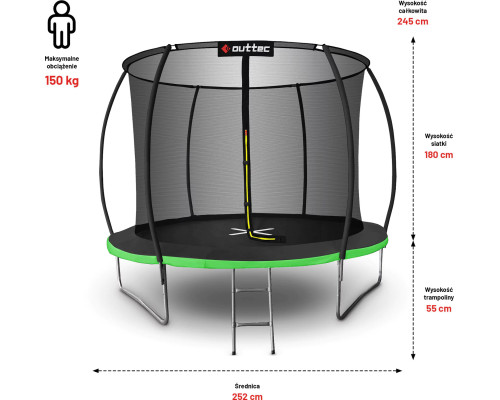 Батут OUTTEC 8FT Pumpkin чорно-зелений