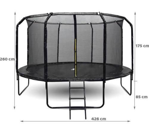 Батут SkyFlyer TR0036 з внутрішньою сіткою 14 футів 426 см чорний