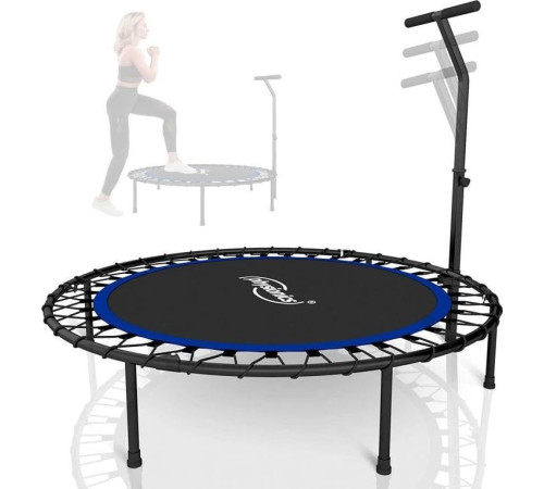 Батут для фітнесу Physionics JG868773 з поручнем 5 футів 101 см чорно-синій