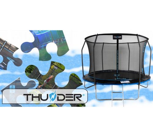 Батут THUNDER INSIDE ELITE з внутрішньою сіткою 6 футів 183 см чорно-блакитний Батут THUNDER INSIDE ELITE з внутрішньою сіткою 6 футів 183 см чорно-блакитний