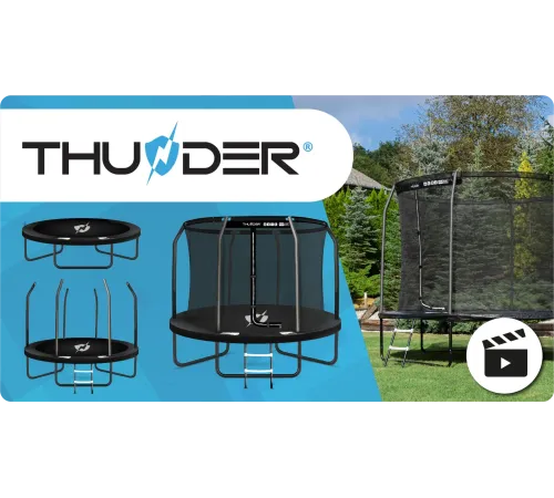 Батут THUNDER INSIDE ELITE з внутрішньою сіткою 8 футів 244 см чорний Батут THUNDER INSIDE ELITE з внутрішньою сіткою 8 футів 244 см чорний