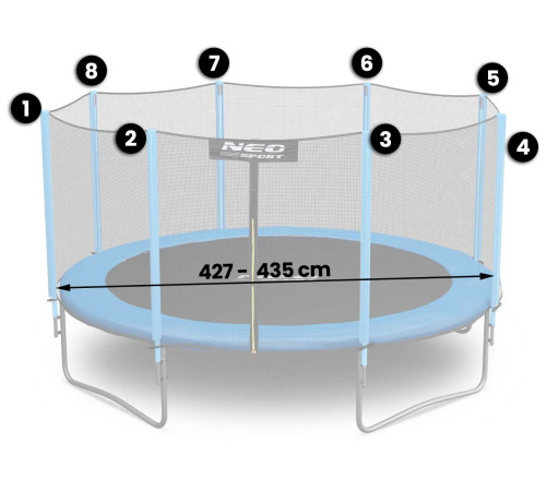 Захисна сітка для батута 435 см 14 футів Neo-Sport