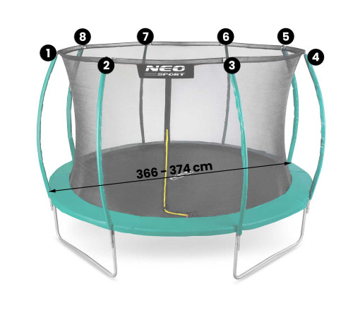 Сітка для батутів Neo-Sport 374 см 12 футів