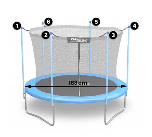 Сітка для батутів 183 см 6 футів Neo-Sport