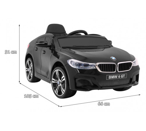 Дитяча акумуляторна машинка BMW 6 GT Чорна