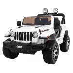 Дитячий Jeep Wrangler Rubicon на акумуляторі Білий + Пульт + Радіо MP3 LED + Колеса EVA