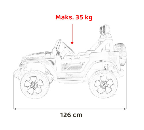 Дитяча акумуляторна машинка Jeep Wrangler Rubicon Біла