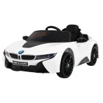 BMW I8 Lift Battery Car White + Пульт + Повільний Старт + 3-точкові ремені безпеки + MP3 USB + LED