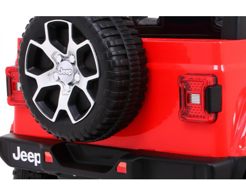 Дитячий Jeep Wrangler Rubicon на акумуляторі Червоний + Пульт + Радіо MP3 LED + Колеса EVA