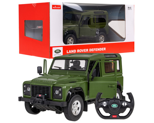 Land Rover Defender зелений RASTAR модель 1:14 Пульт автомобіля + Пульт 2,4 ГГц + Двері відкриваються вручну