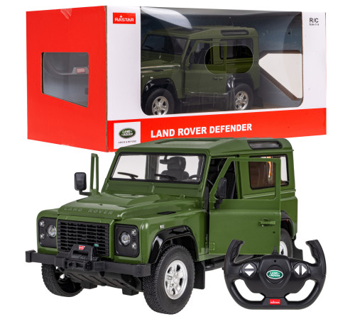 Land Rover Defender зелений RASTAR модель 1:14 Пульт автомобіля + Пульт 2,4 ГГц + Двері відкриваються вручну