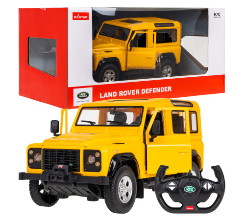 Land Rover Defender жовтий RASTAR модель 1:14 Пульт авто + Пульт 2,4 ГГц + Двері відкриваються вручну