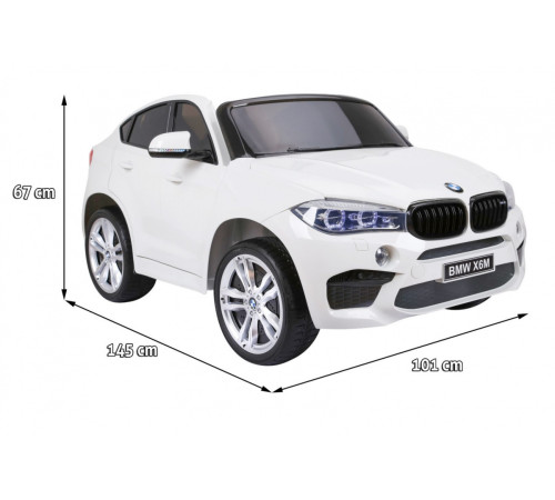 Дитяча акумуляторна машинка BMW X6M XXL для 2 дітей Біла