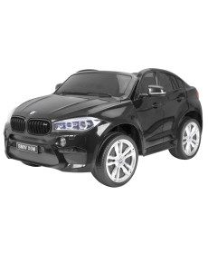 BMW X6M XXL для 2 дітей Чорний + Пульт + Екошкіра + Сидіння + Безкоштовний старт + MP3 USB + LED