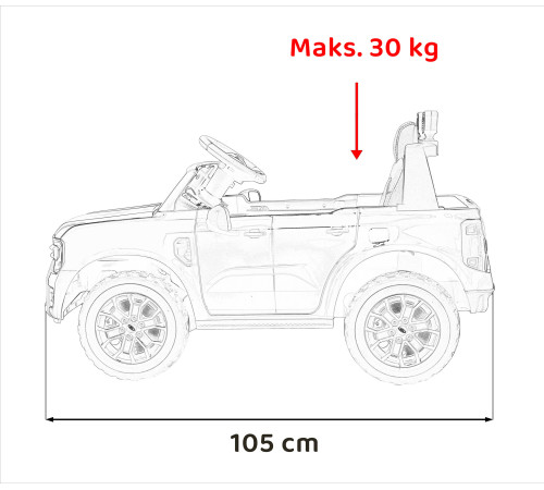 Дитяча акумуляторна машинка Ford Ranger LIFT Червона