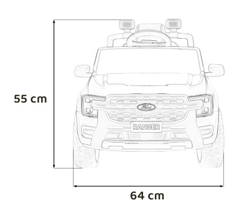 Дитяча акумуляторна машинка Ford Ranger LIFT Червона