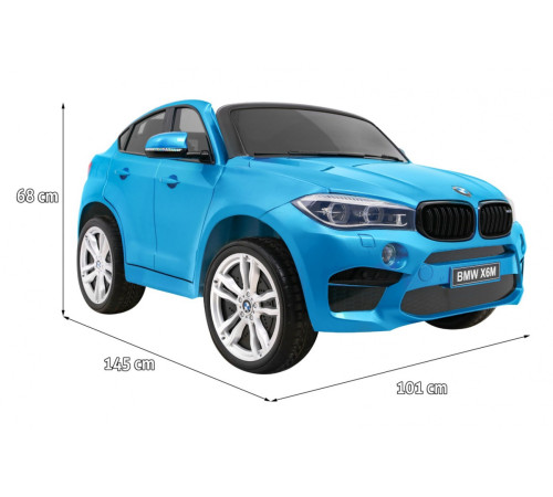 Дитяча акумуляторна машинка BMW X6M XXL для 2 дітей Синя