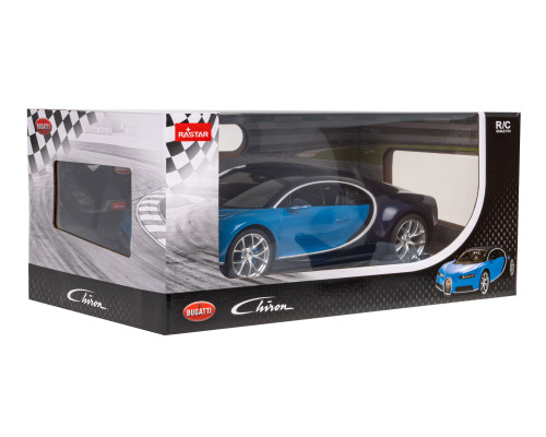 Bugatti Chiron blue RASTAR модель 1:14 Автомобіль на дистанційному керуванні + світлодіодні фари + пульт 2,4 ГГц