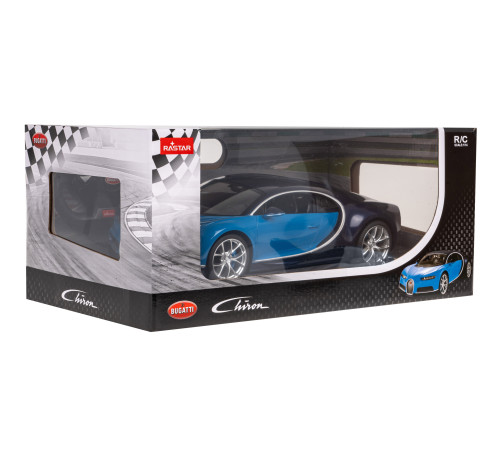 Bugatti Chiron blue RASTAR модель 1:14 Автомобіль на дистанційному керуванні + світлодіодні фари + пульт 2,4 ГГц