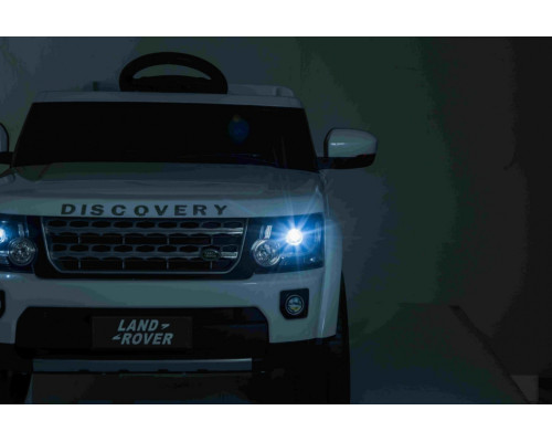 Дитячий електромобіль Land Rover Discovery Білий + Пульт + Колеса EVA + Безкоштовний запуск + MP3 Радіо