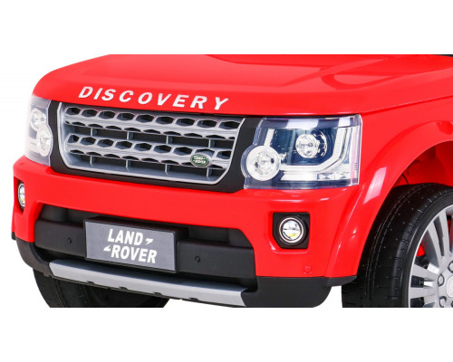 Дитячий електромобіль Land Rover Discovery Червоний + Пульт + Колеса EVA + Повільний старт + MP3 Радіо